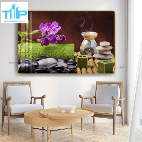 Khung tranh tráng gương đẹp cho tiệm spa- nail