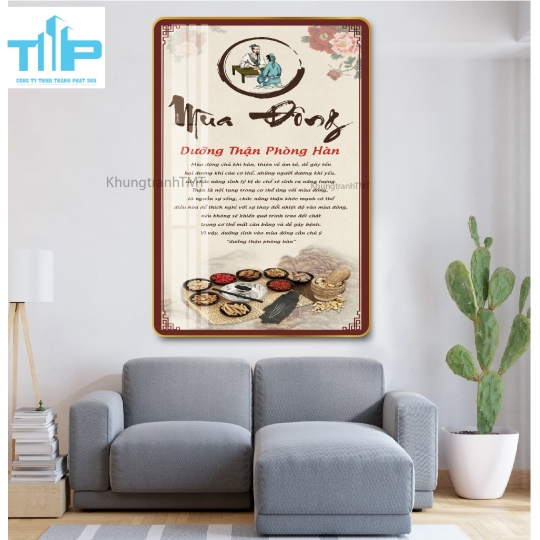 Khung tranh tráng gương - Mùa xuân dưỡng gan - Dưỡng sinh 