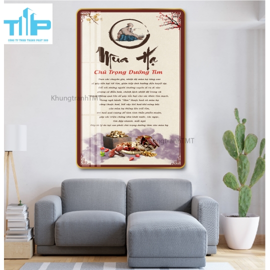 Khung tranh tráng gương - Mùa xuân dưỡng gan - Dưỡng sinh 