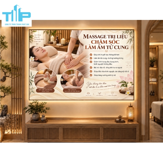 Bộ tranh Thế giới dưỡng sinh, massage thư giãn - tráng gương cao cấp