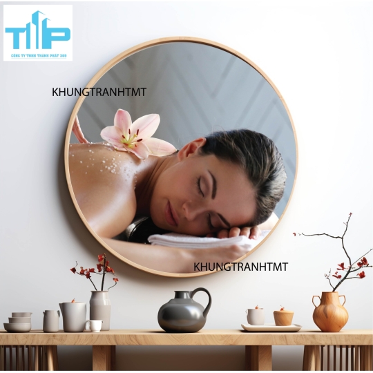 Khung tranh tráng gương - Tranh tròn tắm trắng, làm đẹp