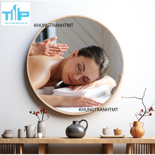 Khung tranh tráng gương - Tranh tròn tắm trắng, làm đẹp