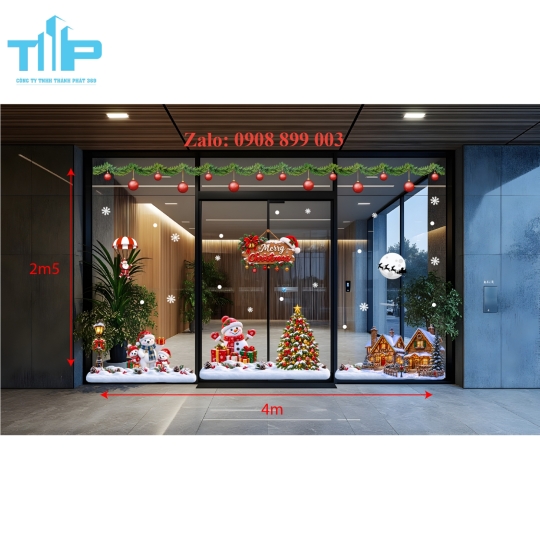 Decal Noel Dán Kính Đẹp – Giải Pháp Trang Trí Giáng Sinh Nhanh, Gọn, Ấn Tượng - mẫu 69