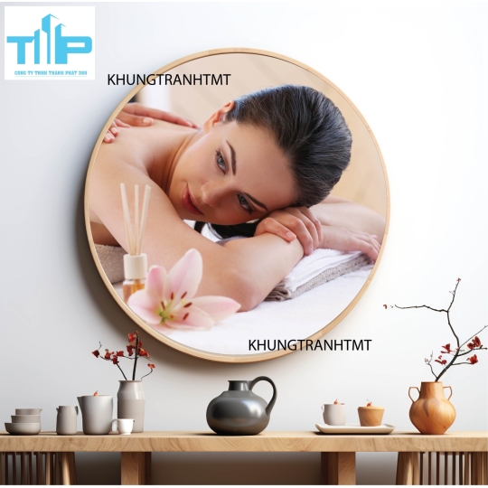 Khung tranh tráng gương - Tranh tròn tắm trắng, làm đẹp