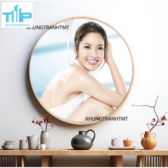 Khung tranh tráng gương - Tranh tròn tắm trắng, làm đẹp