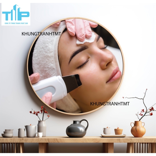 Khung tranh tráng gương - Tranh tròn tắm trắng, làm đẹp
