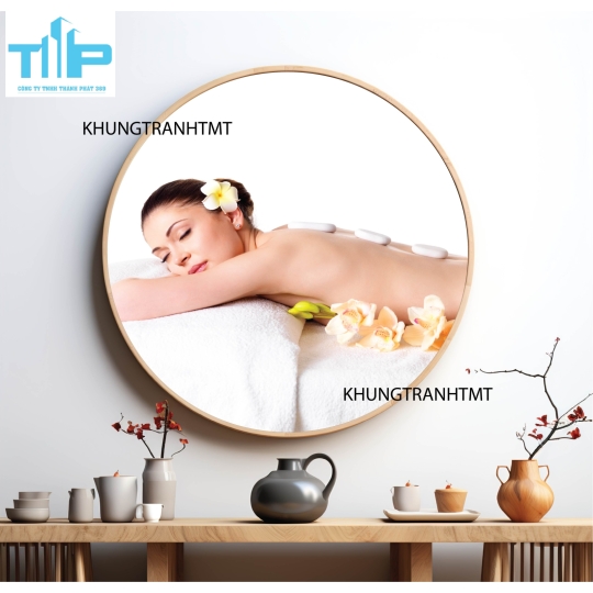 Khung tranh tráng gương - Tranh tròn tắm trắng, làm đẹp