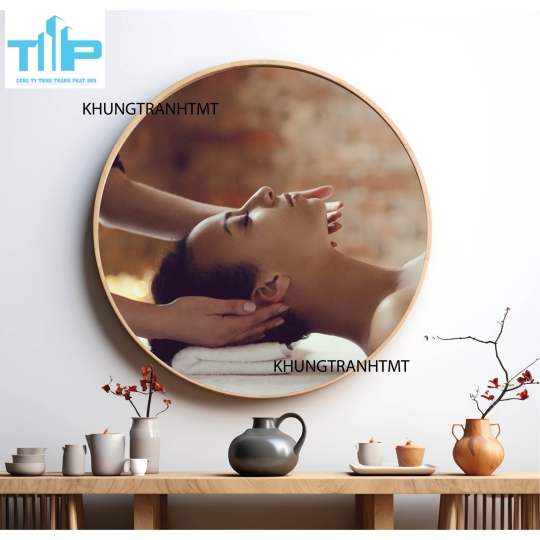 Khung tranh tráng gương - Tranh tròn tắm trắng, làm đẹp