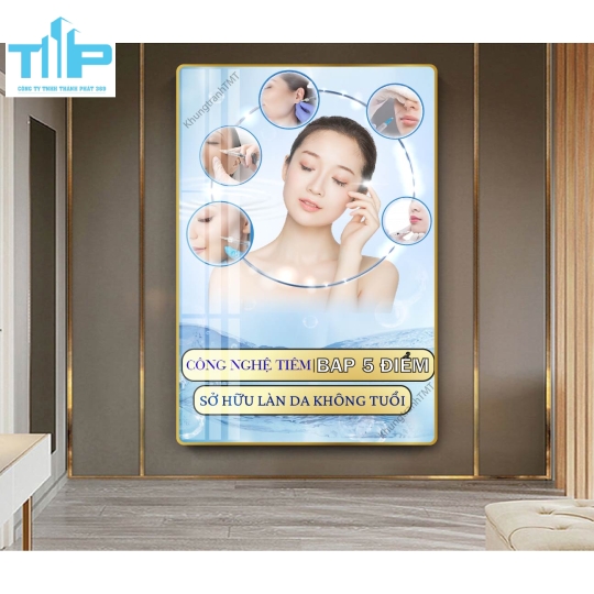tranh  tráng gương treo tường trang trí cho spa thẩm mỹ viện về chăm sóc da