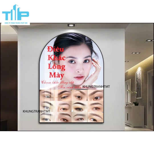 Điêu khắc lông mày, phun xăm thẩm mỹ - Khung tranh vòm tráng gương