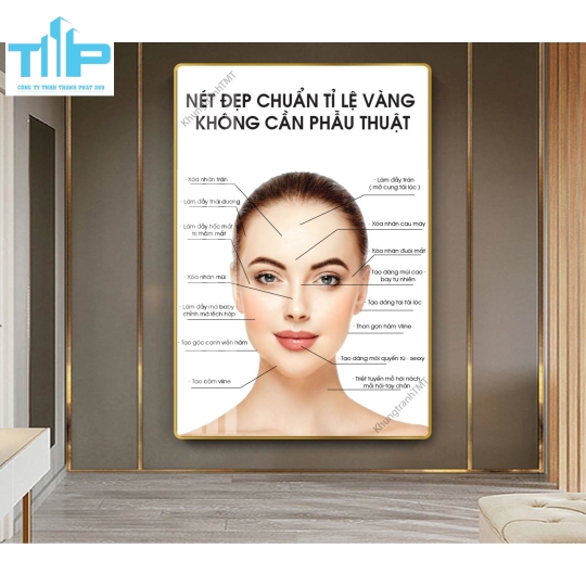 tranh  tráng gương treo tường trang trí cho spa thẩm mỹ viện về chăm sóc da
