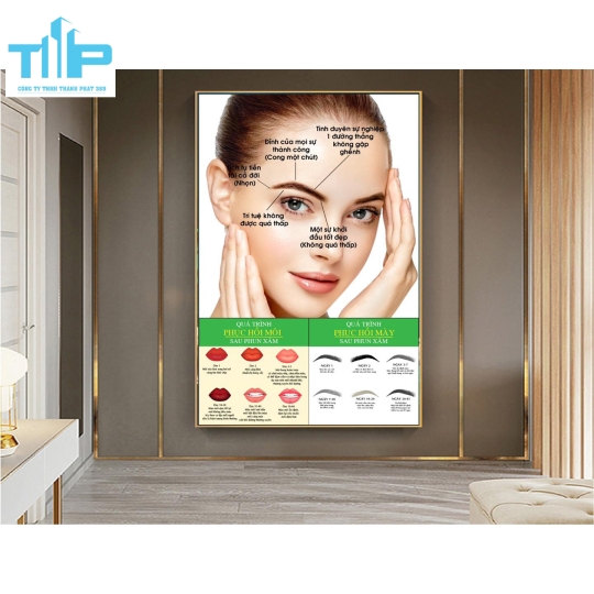 Khung tranh thẩm mỹ sang trọng chuyên về phun xăm môi cho spa thẩm mỹ viện