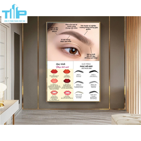 Khung tranh thẩm mỹ sang trọng chuyên về phun xăm môi cho spa thẩm mỹ viện