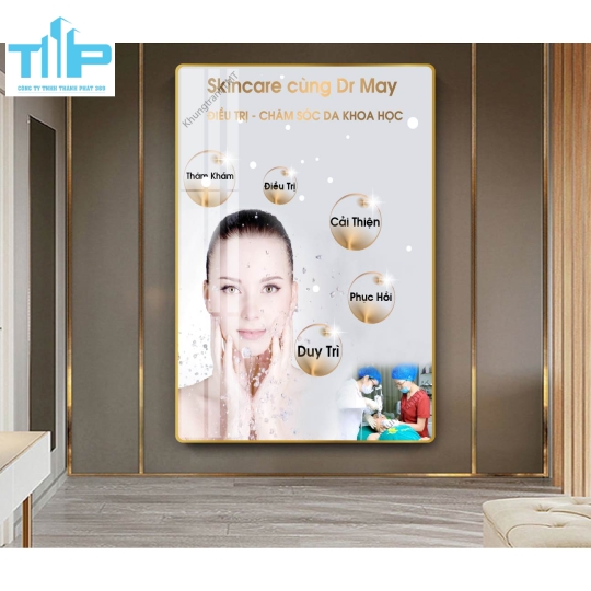 tranh  tráng gương treo tường trang trí cho spa thẩm mỹ viện về chăm sóc da