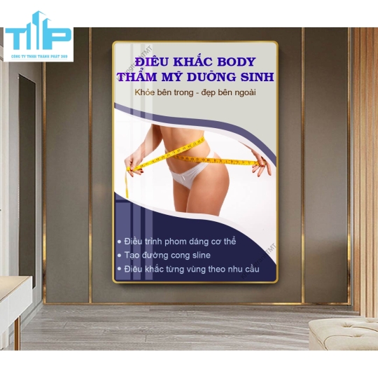 tranh  tráng gương treo tường trang trí cho spa thẩm mỹ viện về chăm sóc da