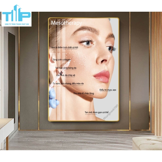 tranh  tráng gương treo tường trang trí cho spa thẩm mỹ viện về chăm sóc da