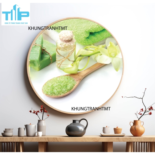 Khung tranh tráng gương - Tranh tròn spa chăm sóc da