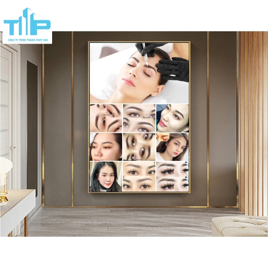 tranh phun xăm  tráng gương sang trọng trang trí spa thẩm mỹ viện