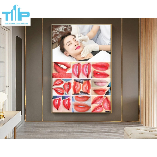 tranh phun xăm  tráng gương sang trọng trang trí spa thẩm mỹ viện