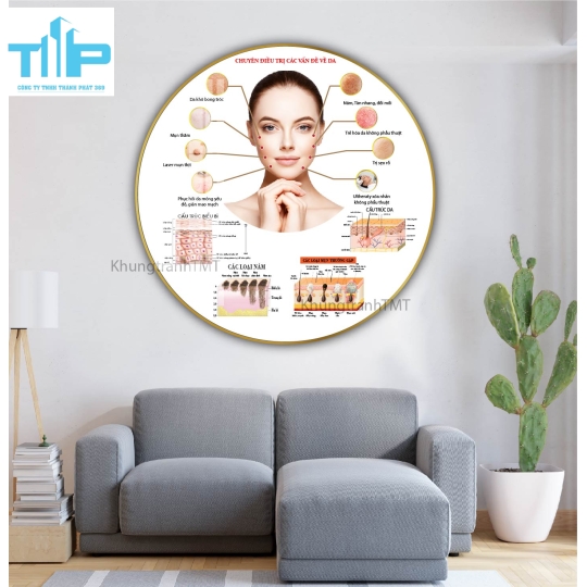 Khung tranh tráng gương- Tranh tròn Nét đẹp chuẩn tỉ lệ vàng 