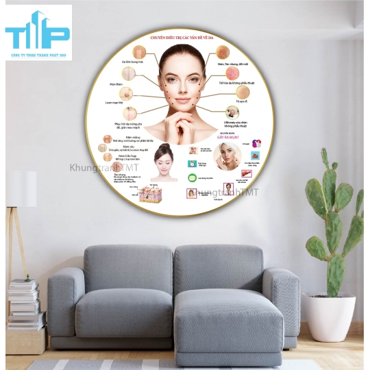 Khung tranh tráng gương- Tranh tròn Nét đẹp chuẩn tỉ lệ vàng 
