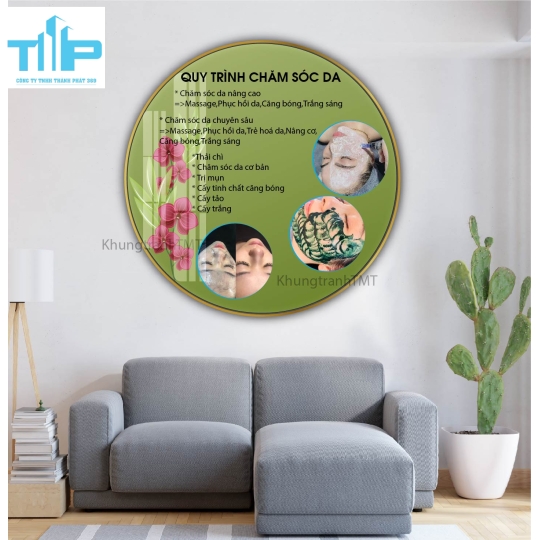 Khung tranh tráng gương- Tranh tròn Nét đẹp chuẩn tỉ lệ vàng 