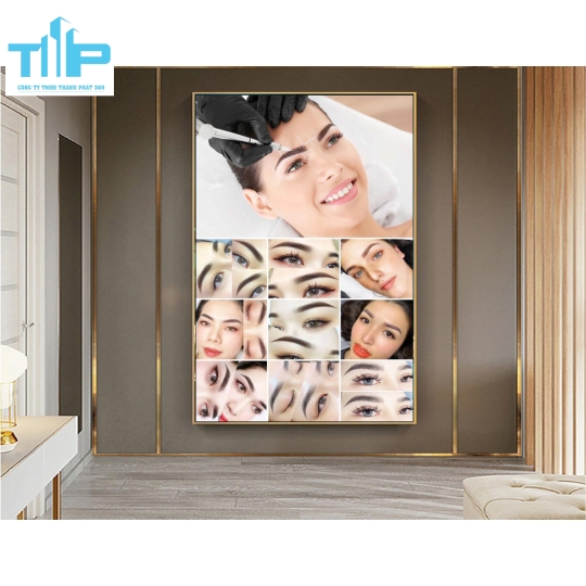 tranh phun xăm  tráng gương sang trọng trang trí spa thẩm mỹ viện