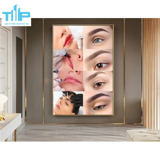 tranh phun xăm  tráng gương sang trọng trang trí spa thẩm mỹ viện