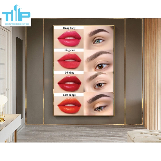 tranh phun xăm  tráng gương sang trọng trang trí spa thẩm mỹ viện