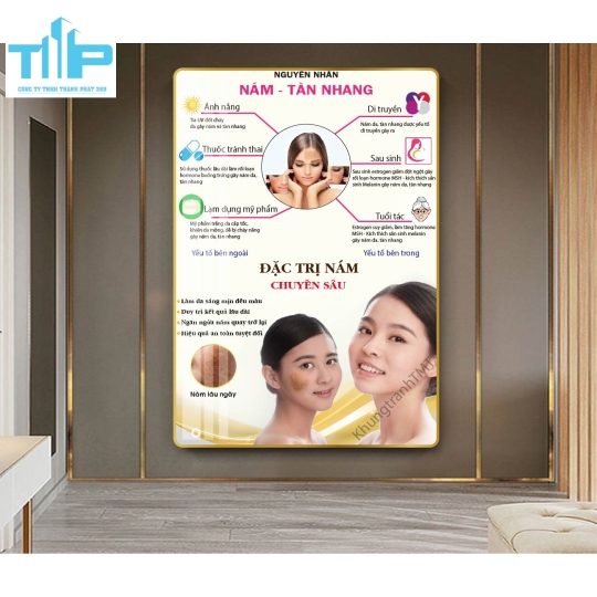 tranh treo tường thẩm mỹ chuyên các vấn đề về da cho spa 