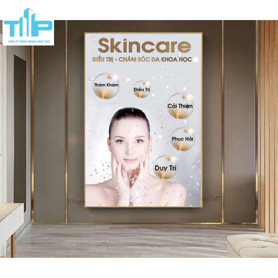 khung tranh tráng gương trang trí cho spa thẩm mỹ viện về cấc vấn đề da