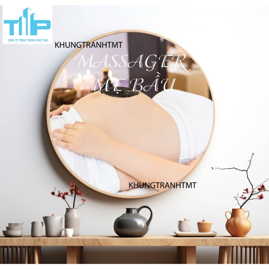 Khung tranh tráng gương - Tranh tròn spa chăm sóc da 2