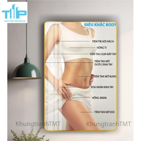 tranh trang gương treo tường thảm mỹ dành cho spa chuyên điều trị các vấn đề về da