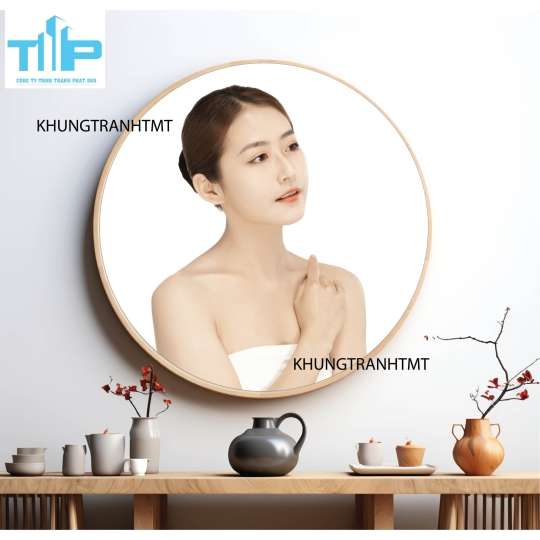 Khung tranh tráng gương - Tranh tròn spa chăm sóc da 3