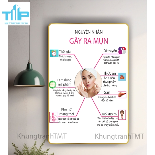 tranh trang gương treo tường thảm mỹ dành cho spa chuyên điều trị các vấn đề về da