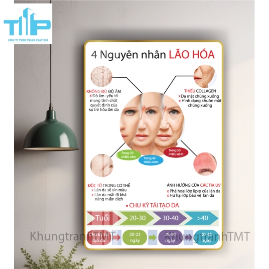 tranh trang gương treo tường thảm mỹ dành cho spa chuyên điều trị các vấn đề về da