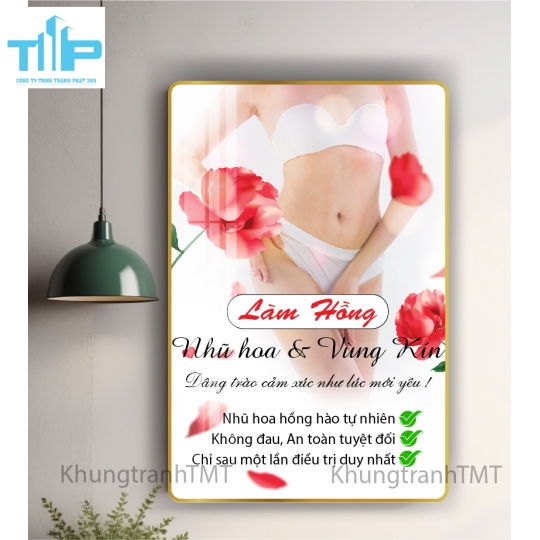 tranh trang gương treo tường thảm mỹ dành cho spa chuyên điều trị các vấn đề về da