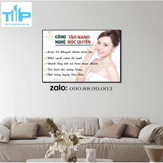 khung tranh chăm sóc da trang trí spa,thẩm mỹ viện