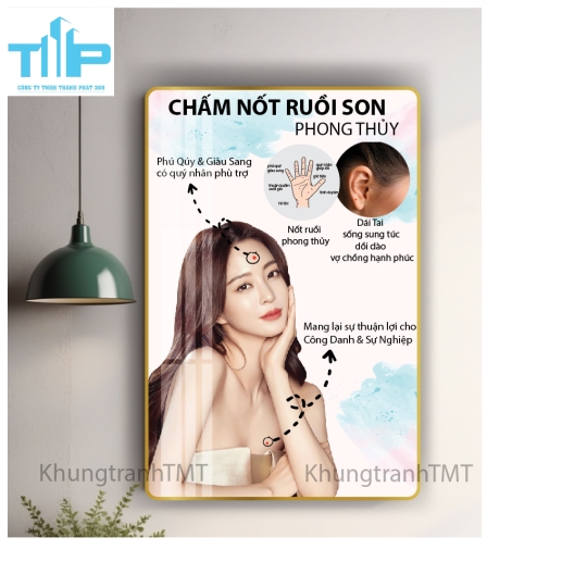 tranh trang gương treo tường thảm mỹ dành cho spa chuyên điều trị các vấn đề về da