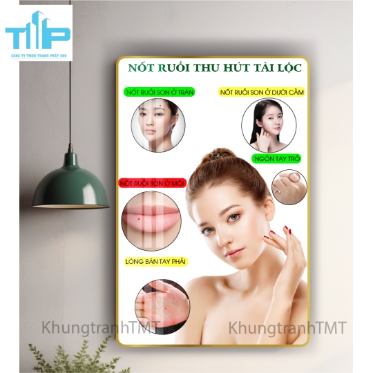 tranh trang gương treo tường thảm mỹ dành cho spa chuyên điều trị các vấn đề về da