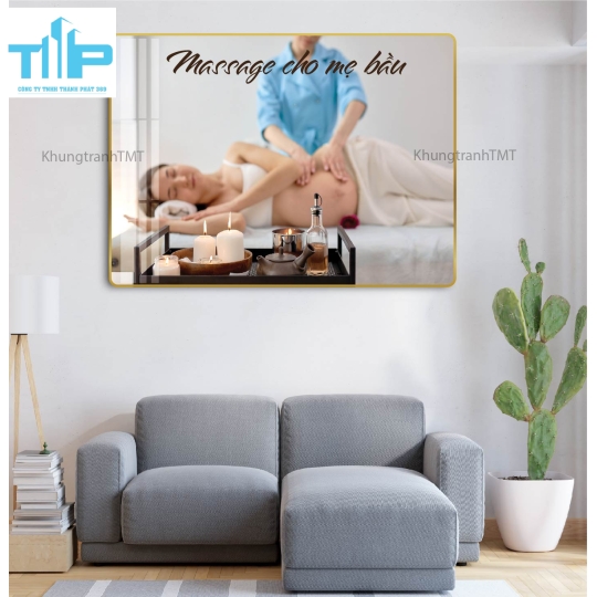 Khung tranh tráng gương -Massage, chăm sóc mẹ bầu