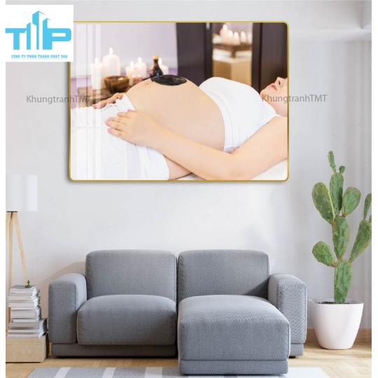 Khung tranh tráng gương -Massage, chăm sóc mẹ bầu