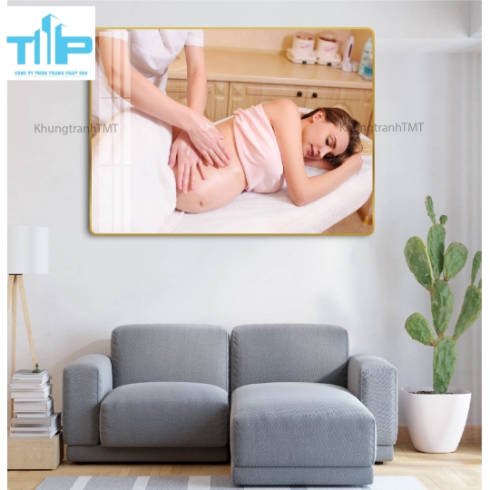 Khung tranh tráng gương -Massage, chăm sóc mẹ bầu