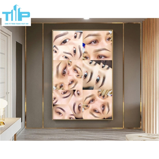 tranh tráng gương phun xăm môi trang trí cho spa, thẩm mỹ viện