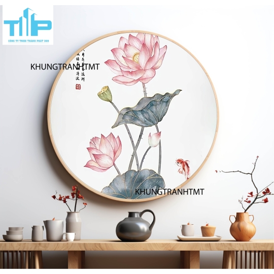Khung tranh tráng gương - Tranh tròn spa chăm sóc da 4