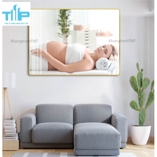 Khung tranh tráng gương -Massage, chăm sóc mẹ bầu