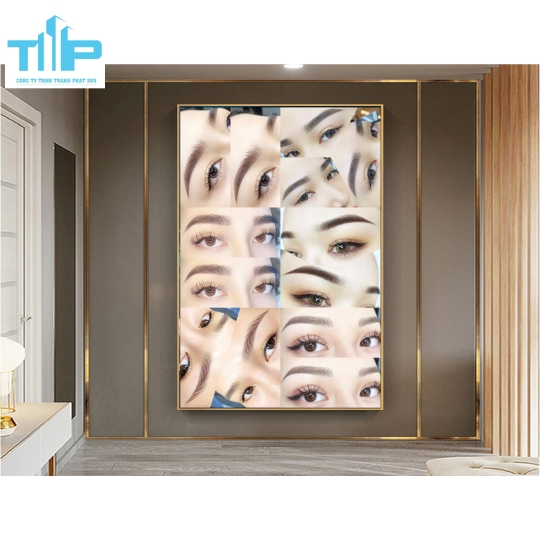 tranh tráng gương phun xăm môi trang trí cho spa, thẩm mỹ viện
