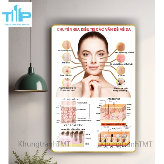 tranh trang trí, tinh xảo, thẩm mỹ, đẹp mắt cho thẩm mỹ viện spa về các vấn đề da