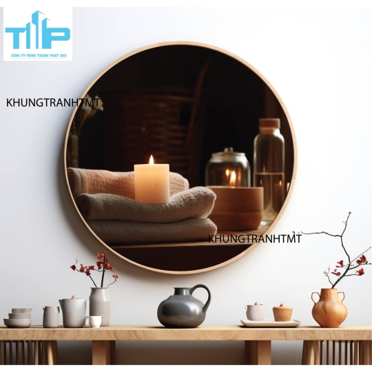 Khung tranh tráng gương - Tranh tròn spa chăm sóc da 4