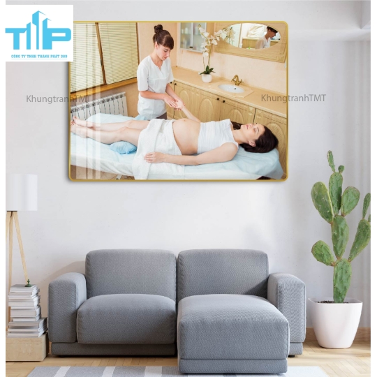Khung tranh tráng gương -Massage, chăm sóc mẹ bầu